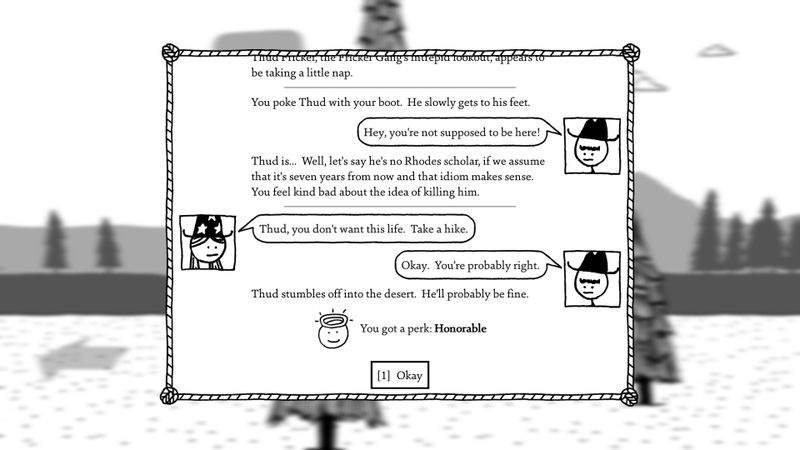 Illustration for article titled West Of Loathing Is A Very Funny Cowboy Game